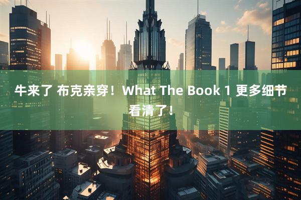 牛来了 布克亲穿！What The Book 1 更多细节看清了！